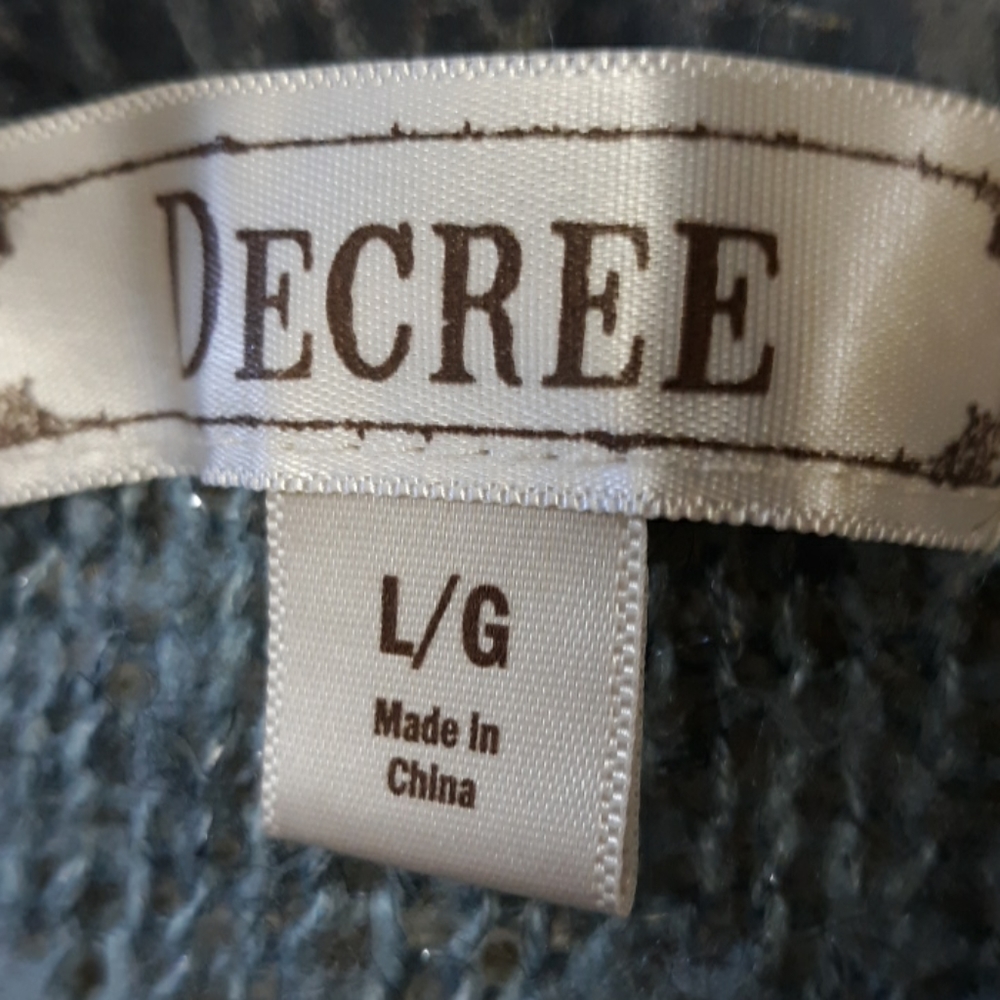 Decree blue/gray open cardigan large - Picture 4 of 4
